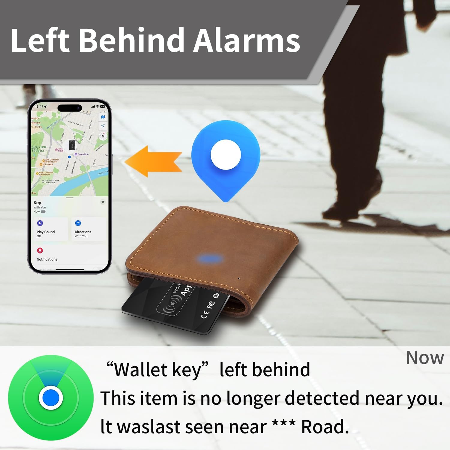 Ucard Wallet Tracker Card, sottile Bluetooth Tracker, funziona solo con Apple Find My iOS, ricaricabile, cercatore portafoglio e localizzatore di oggetti per portafoglio, etichette per bagagli e altro