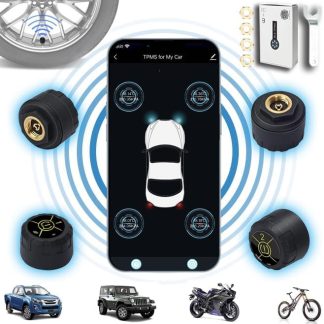 ArTea Wireless Tire Pressure Monitoring System TPMS Sensor Real-time Bluetooth Wireless Temperature Tire Monitor for Cars